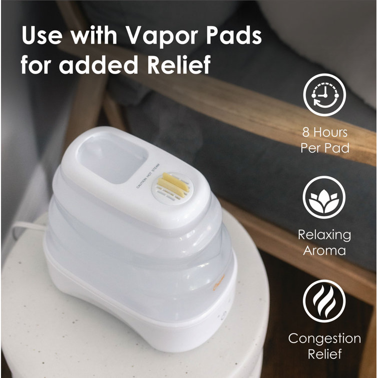 White Collapsible Warm Mist Humidifier for Medium Rooms