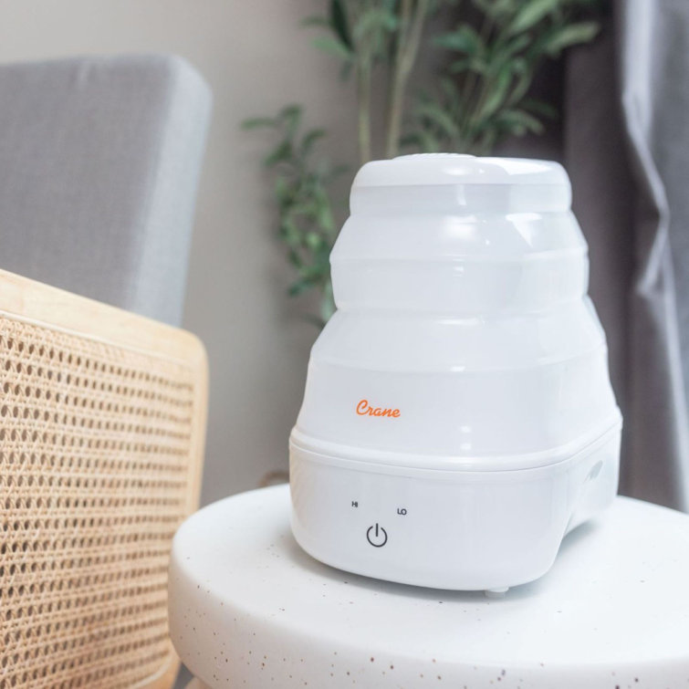 White Collapsible Warm Mist Humidifier for Medium Rooms