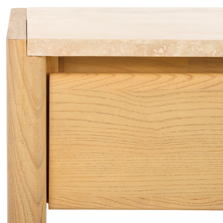 Granita Beige Stone Top 1-Drawer Nightstand