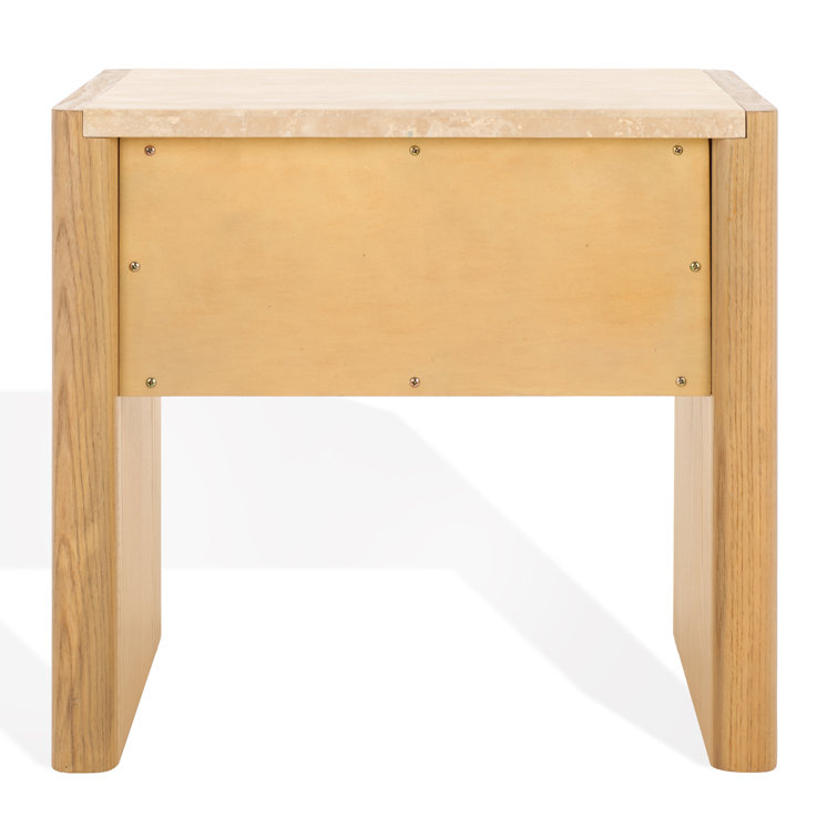 Granita Beige Stone Top 1-Drawer Nightstand