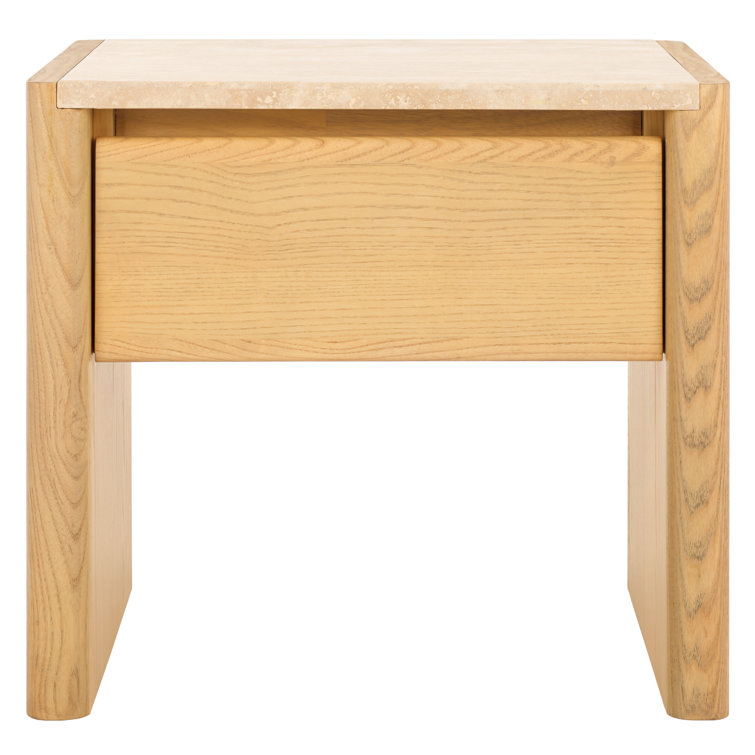Granita Beige Stone Top 1-Drawer Nightstand