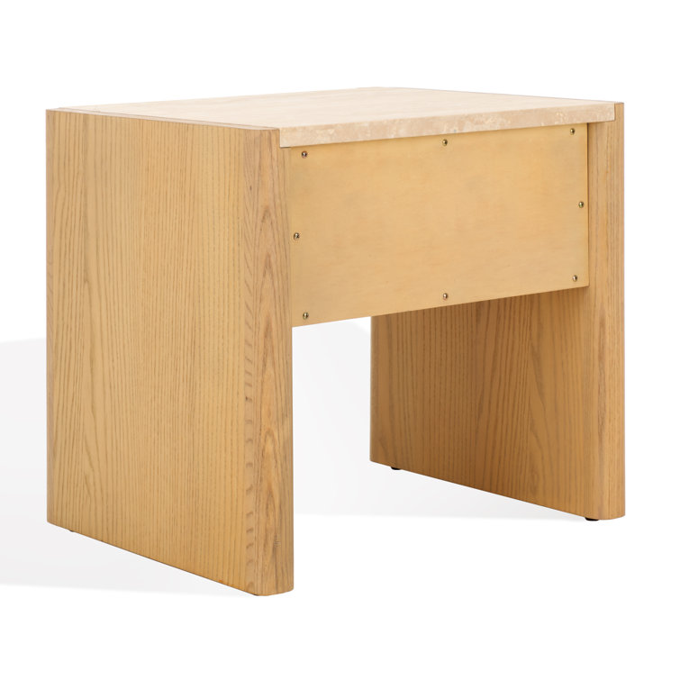 Granita Beige Stone Top 1-Drawer Nightstand