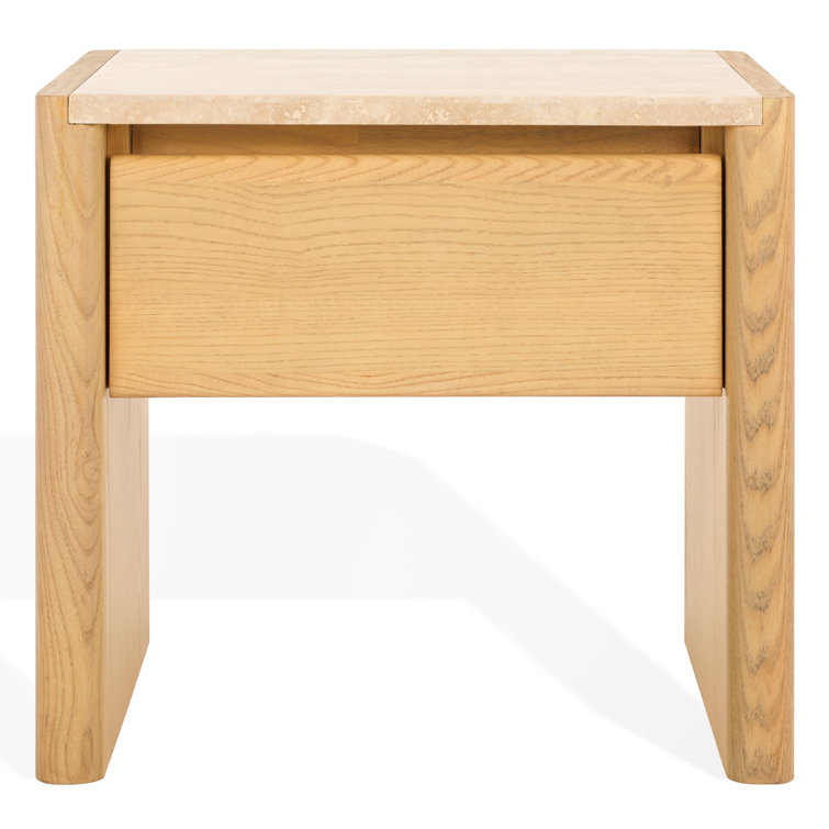 Granita Beige Stone Top 1-Drawer Nightstand