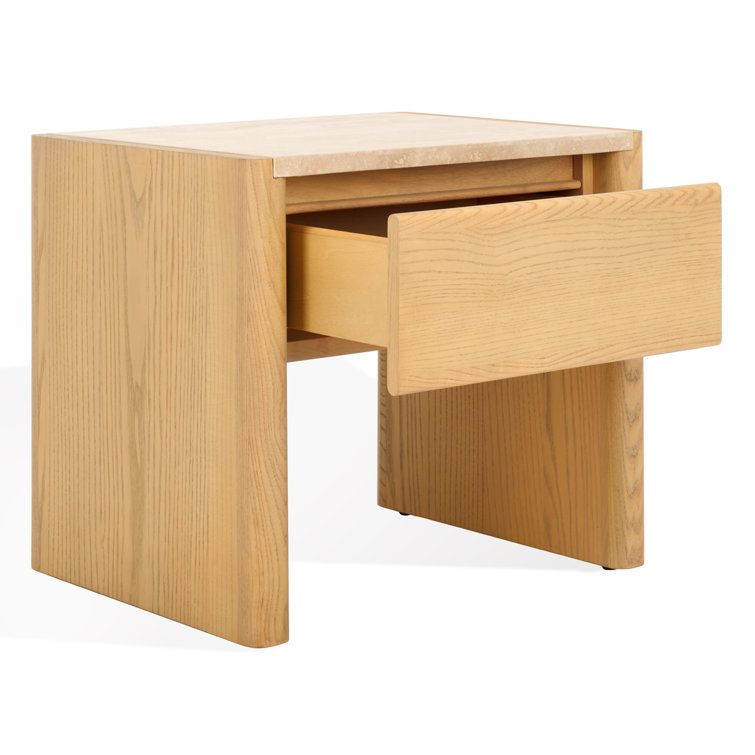 Granita Beige Stone Top 1-Drawer Nightstand
