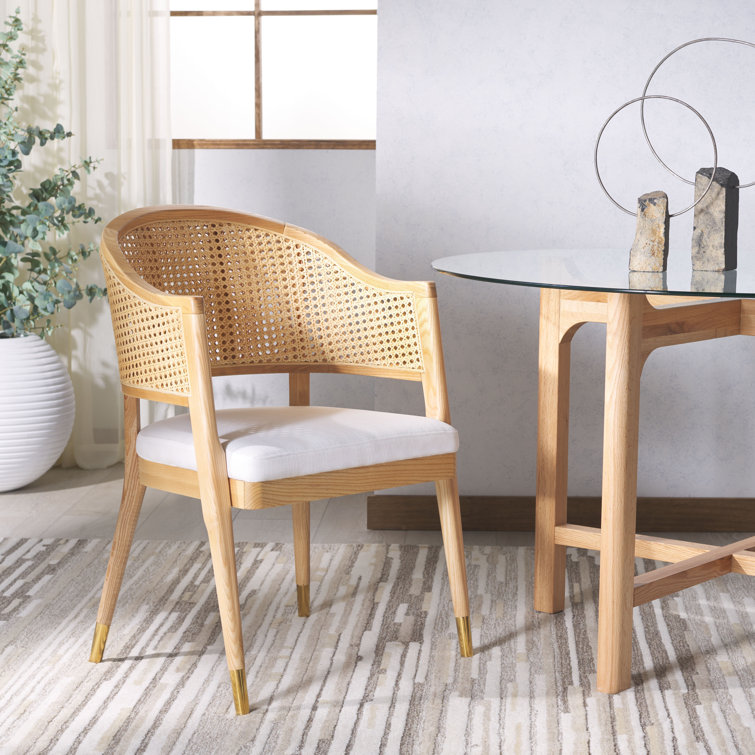 Rogue Chic Black Rattan and Cane Mid-Century Arm Chair