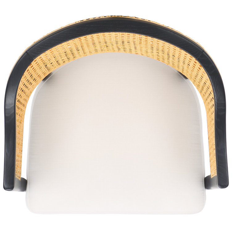 Black and Natural Rattan Cane Side Chair