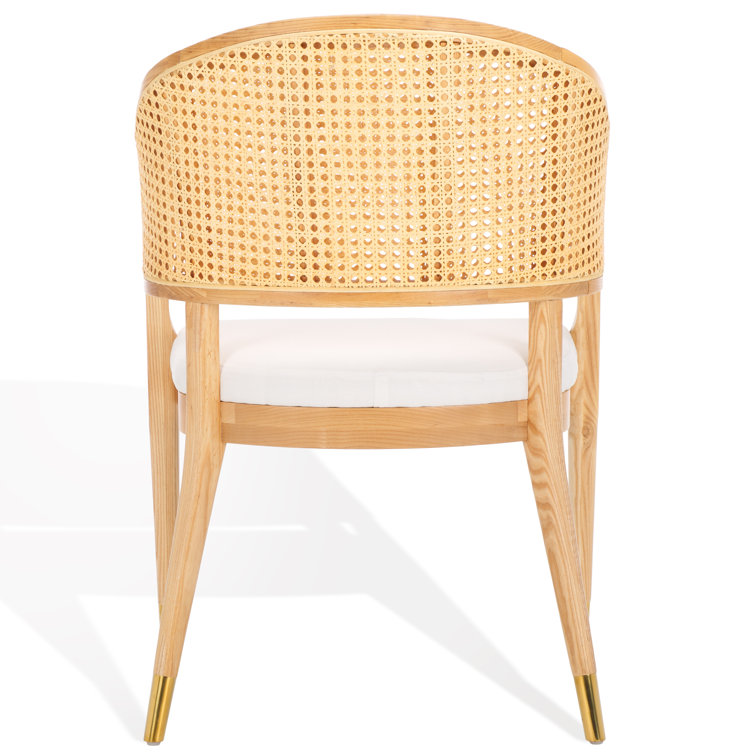 Rogue Chic Black Rattan and Cane Mid-Century Arm Chair