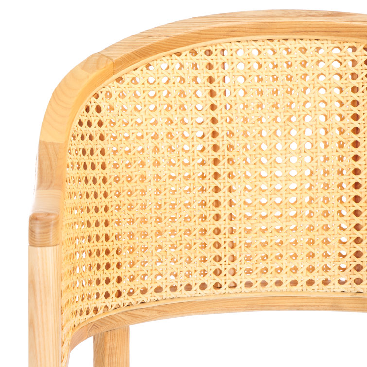 Rogue Chic Black Rattan and Cane Mid-Century Arm Chair