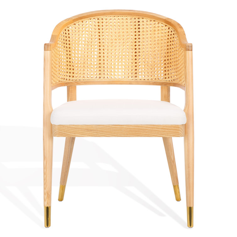Rogue Chic Black Rattan and Cane Mid-Century Arm Chair