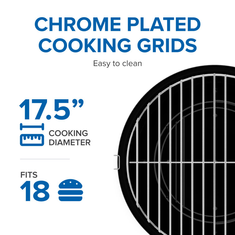 Napoleon 18-Inch Black Charcoal Kettle Grill with Stainless Steel Legs