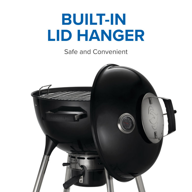 Napoleon 18-Inch Black Charcoal Kettle Grill with Stainless Steel Legs