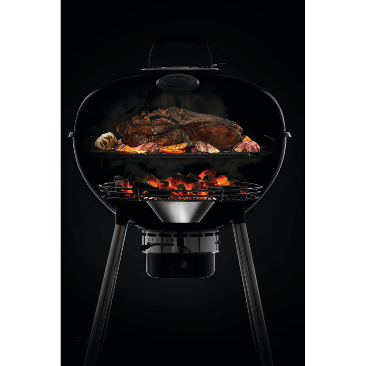 Napoleon 18-Inch Black Charcoal Kettle Grill with Stainless Steel Legs