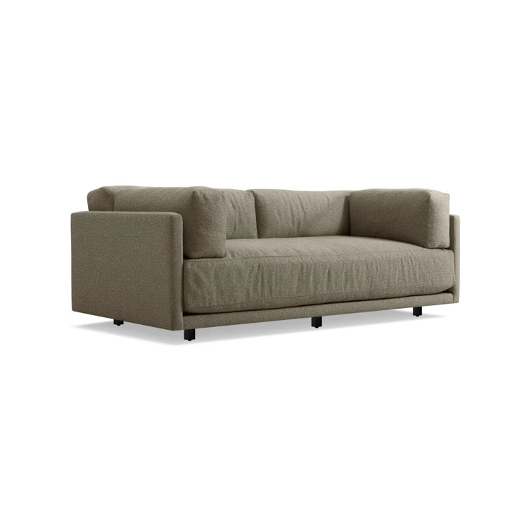 Sanford Black Cotton Blend Standard Sofa with Wood Frame