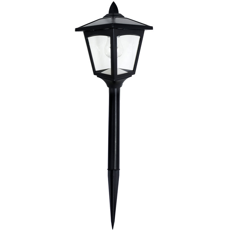 Black Stainless Steel Solar LED Pathway Lights, 4-Pack
