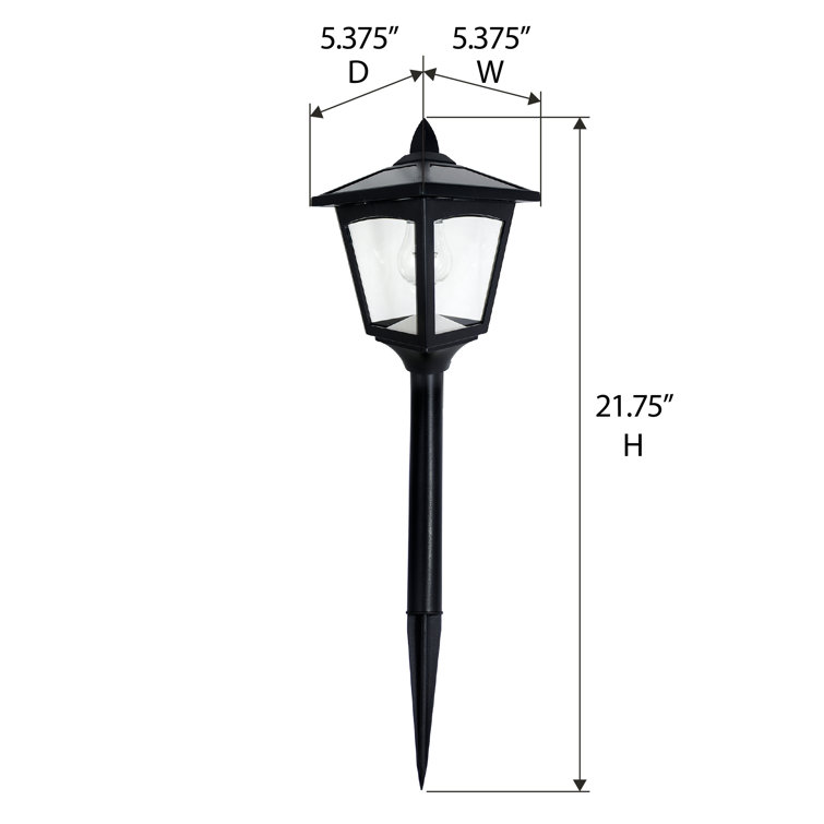 Black Stainless Steel Solar LED Pathway Lights, 4-Pack
