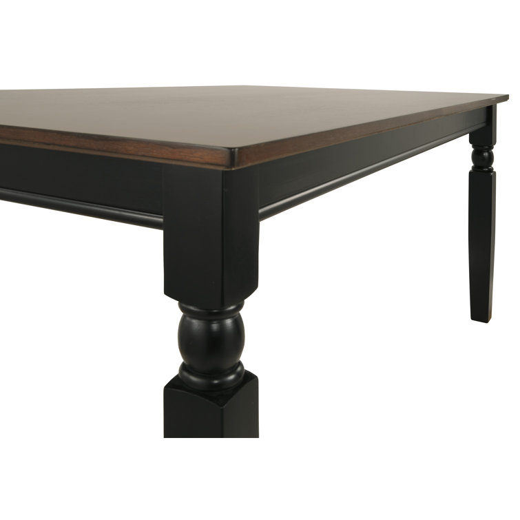Farmhouse Chic Black & Brown Wood Rectangular Dining Table