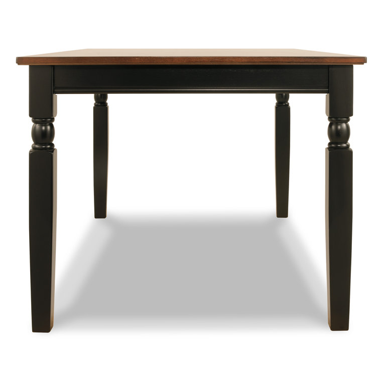 Farmhouse Chic Black & Brown Wood Rectangular Dining Table