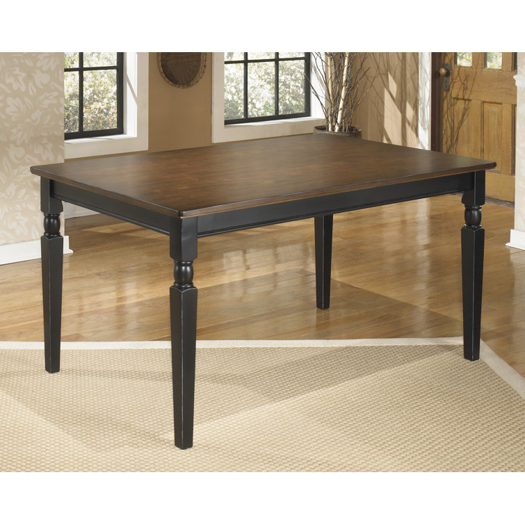 Farmhouse Chic Black & Brown Wood Rectangular Dining Table