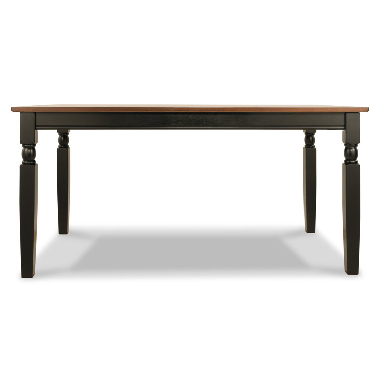 Farmhouse Chic Black & Brown Wood Rectangular Dining Table