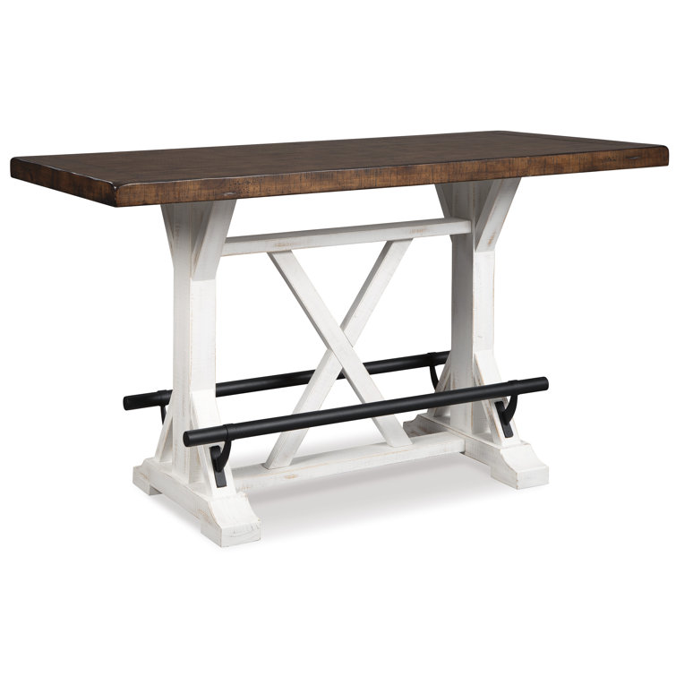 Valebeck Brown and White Reclaimed Wood Counter Height Table