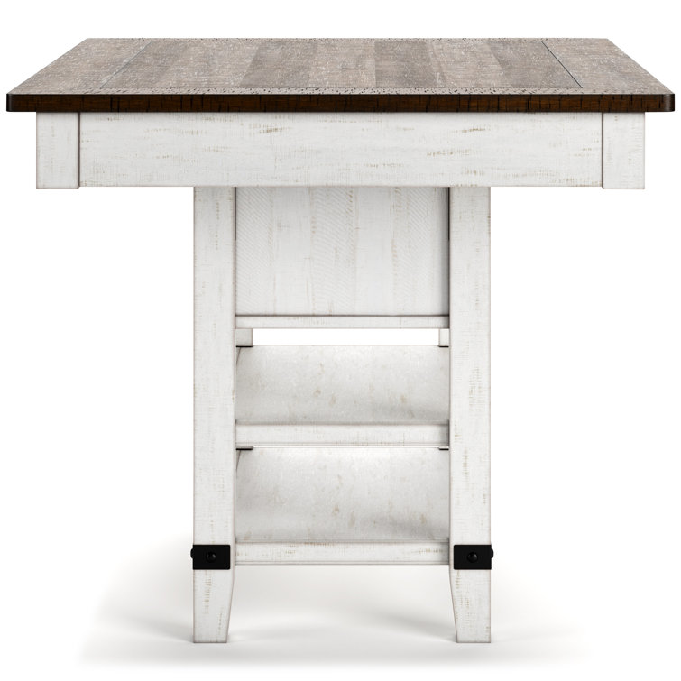 Reclaimed Pine and White Rectangular Counter Height Dining Table