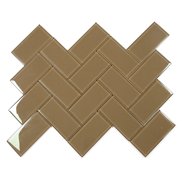 Metro Brown Glossy Glass Subway Wall Tile 3" x 6"