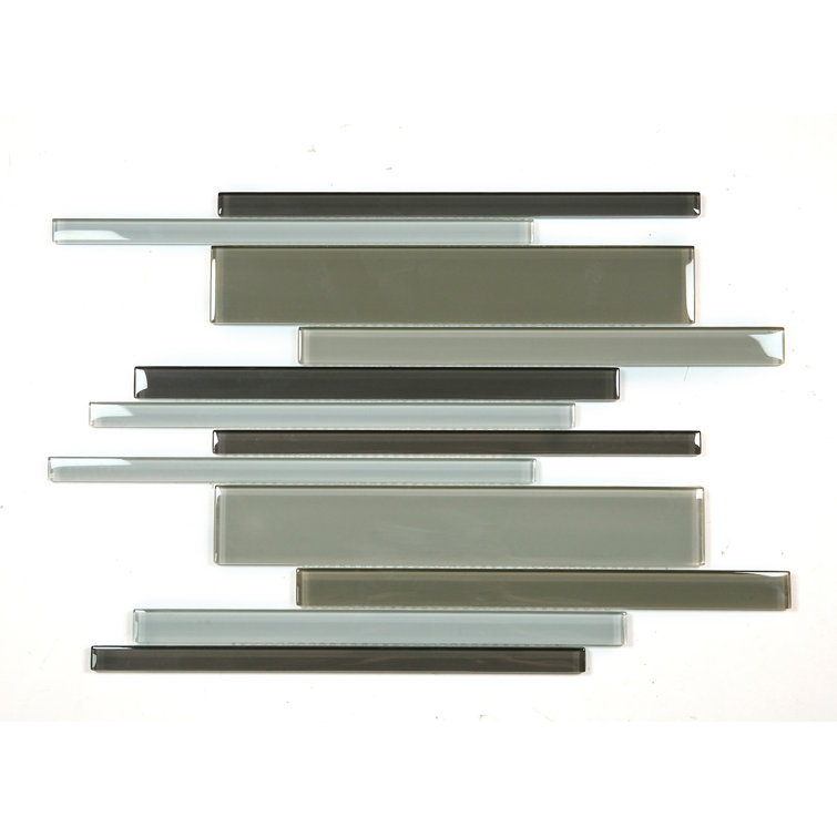 12" x 12" Multicolor Glossy Glass Mosaic Tile