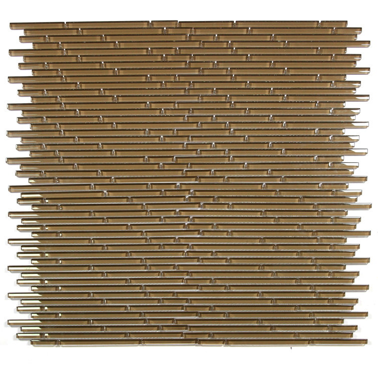 New Era Brown 12" x 12" Glossy Glass Mosaic Tile