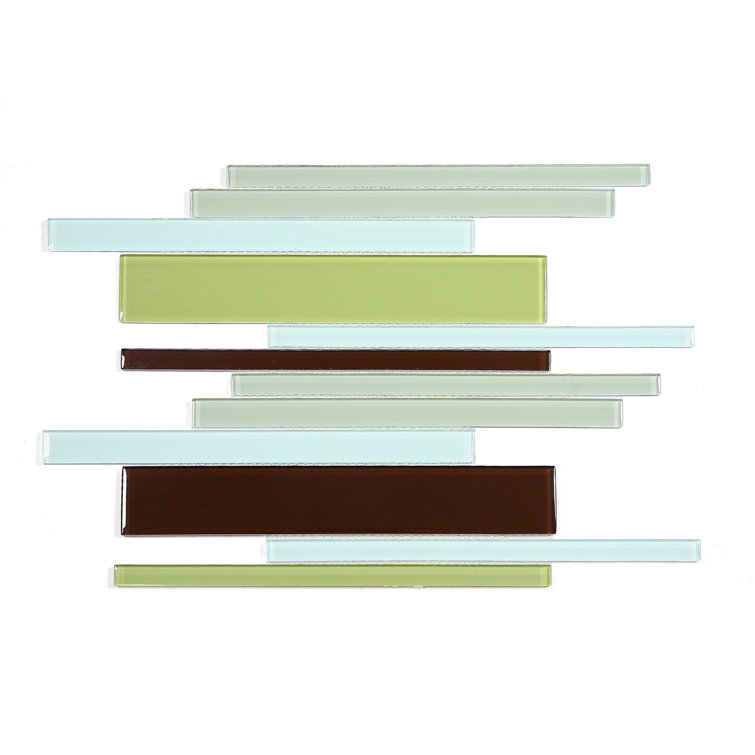 12" x 12" Multicolor Glossy Glass Mosaic Tile