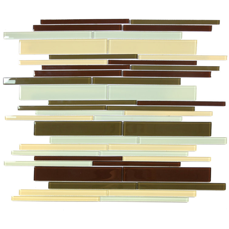 12" x 12" Multicolor Glossy Glass Mosaic Tile
