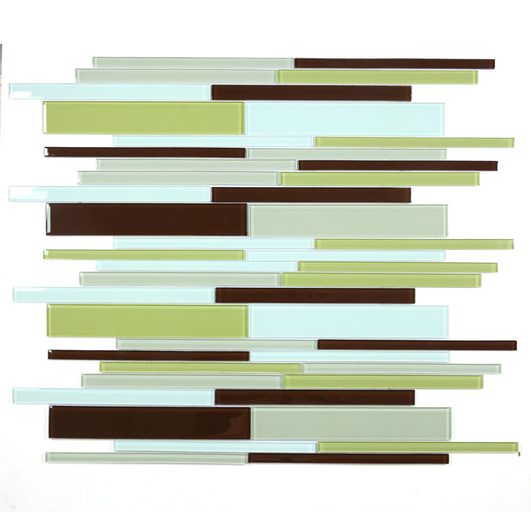 12" x 12" Multicolor Glossy Glass Mosaic Tile
