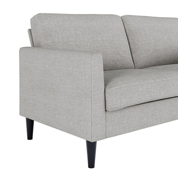 Light Gray Linen 67'' Wood Frame Pillow-Top Arm Sofa