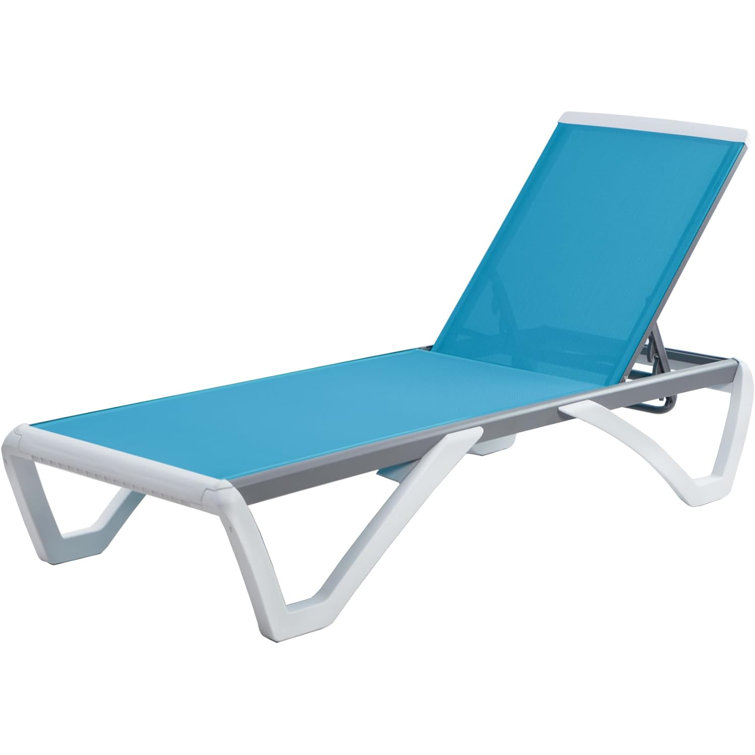 Aqua Textilence Adjustable Outdoor Chaise Lounge with Resin Legs