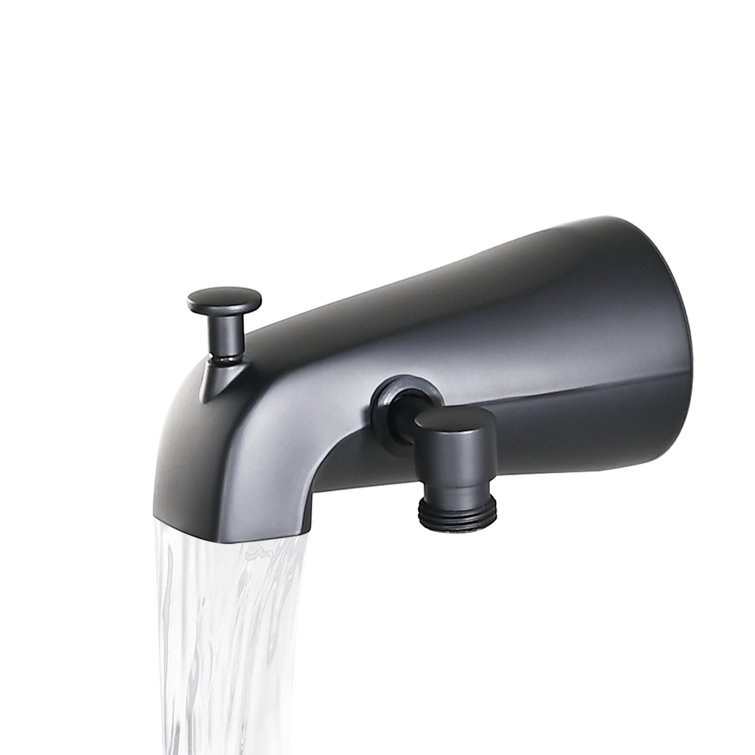 Matte Black Metal Tub Spout with Diverter
