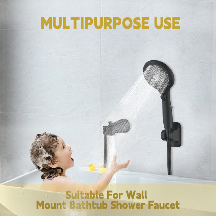 Matte Black Metal Tub Spout with Diverter