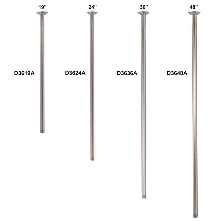 Polished Chrome 19" Ceiling Mount Shower Arm with Flange