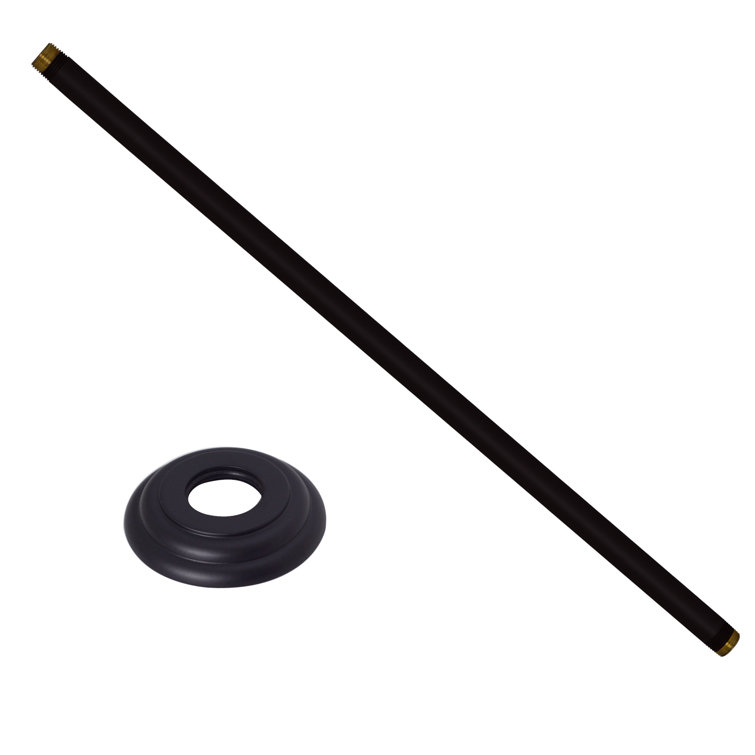 Matte Black Solid Brass Ceiling Mounted Shower Arm, 19 Inches
