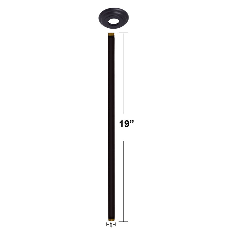 Matte Black Solid Brass Ceiling Mounted Shower Arm, 19 Inches