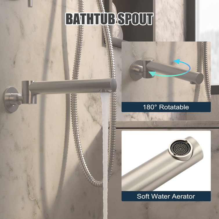 Brushed Nickel Dual Function Rain Shower System with Handheld