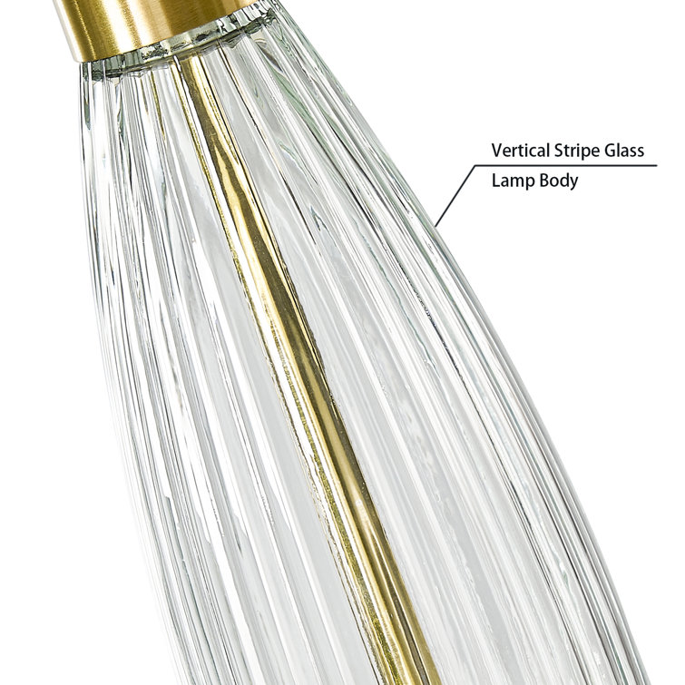 Gold and Glass 25'' Table Lamp Set with USB Ports