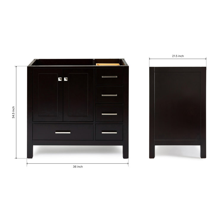 Cambridge 36" Espresso Solid Wood Freestanding Vanity Cabinet