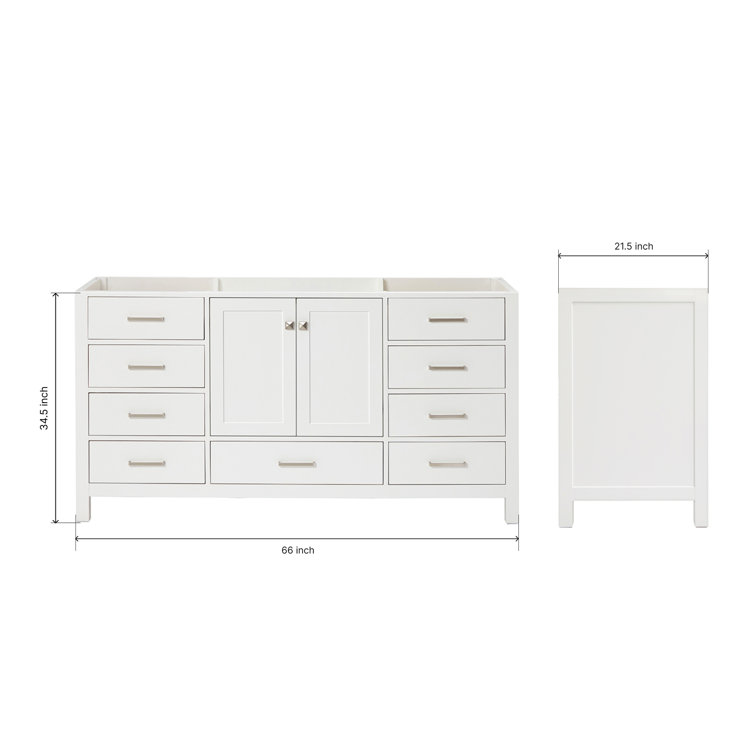 Cambridge 66'' White Freestanding Single Bathroom Vanity Base