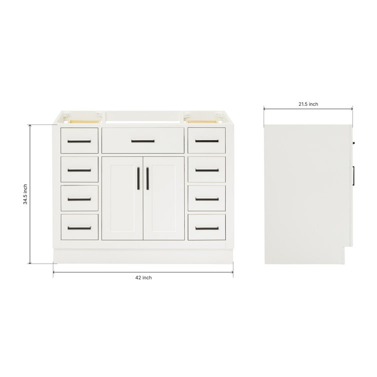 42'' White Wood Freestanding Single Bathroom Vanity Base