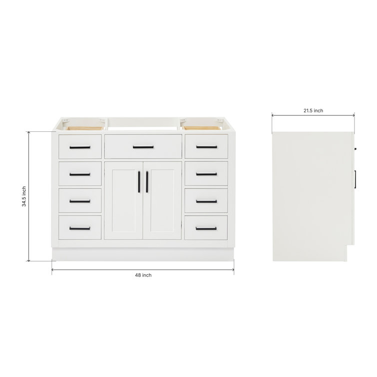 White 48'' Single Freestanding Hardwood Bathroom Vanity Base