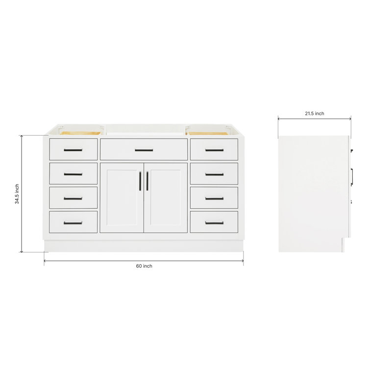 60'' White Hardwood Single Freestanding Bathroom Vanity Base