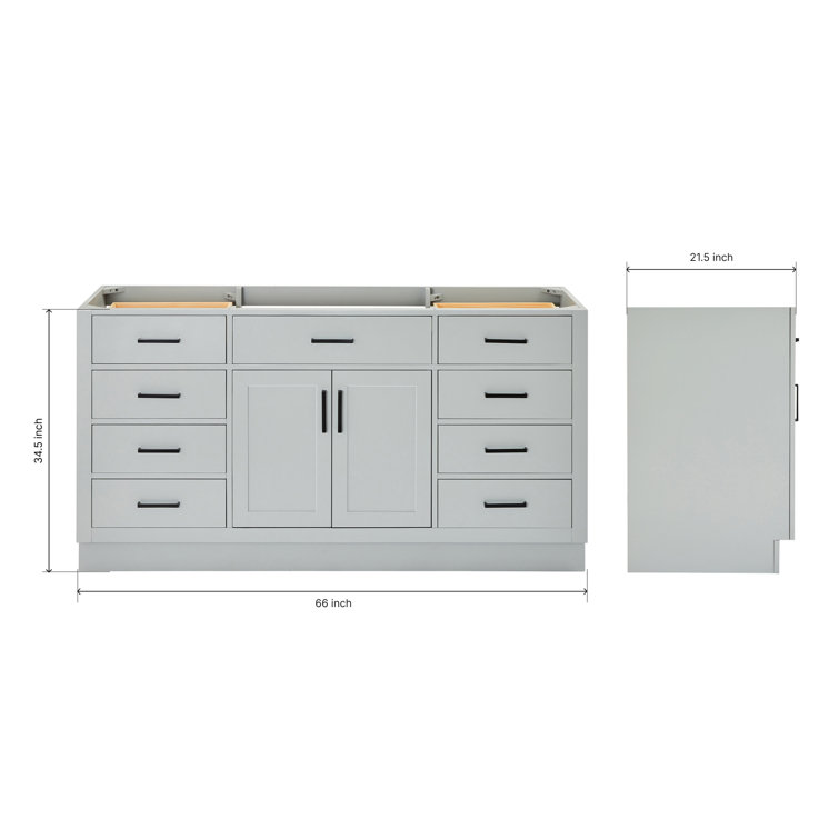 Hepburn 66" Gray Pine Single Freestanding Vanity Base