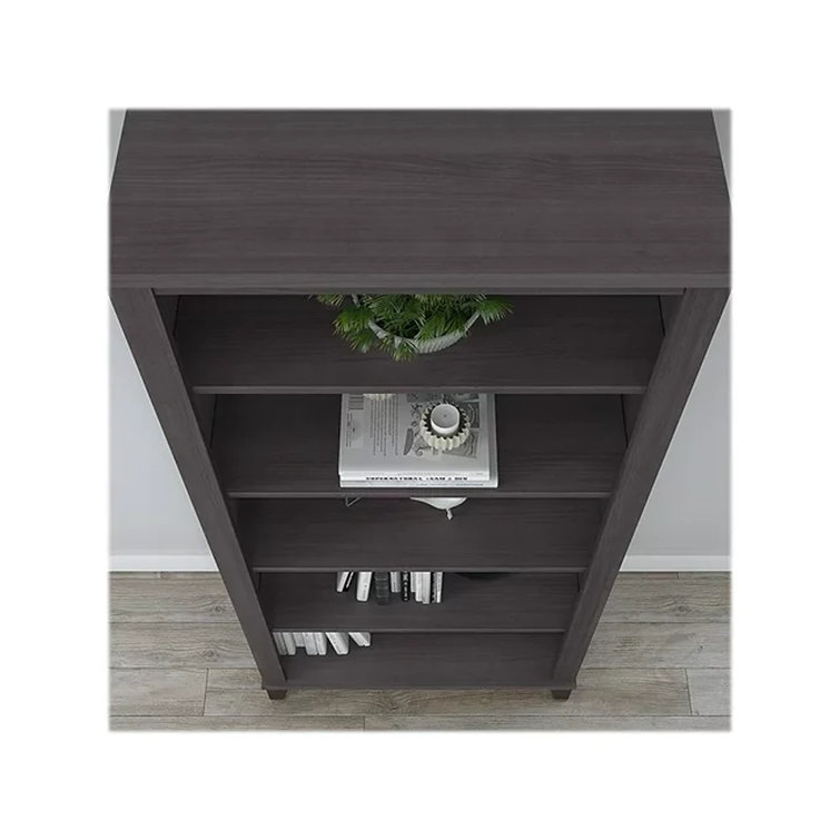 Storm Gray Tall 5-Shelf Adjustable Bookcase