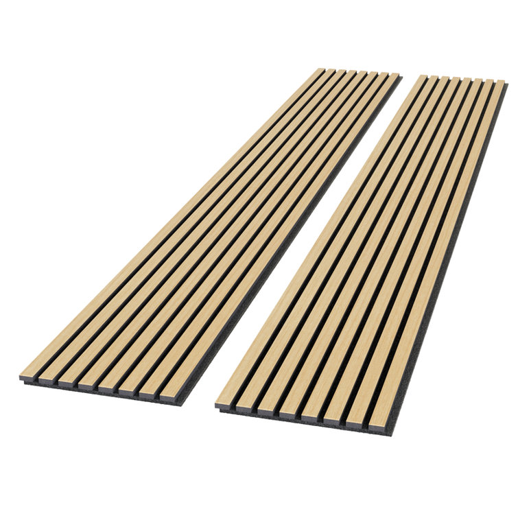 Natural Oak Acoustic Wood Slat Wall Panels, 94.49" x 12.6"