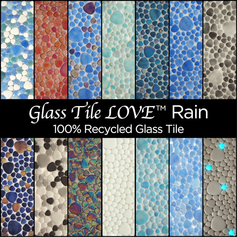 Multicolor 12x12 Glass Pebble Mosaic Tile for Indoor and Outdoor