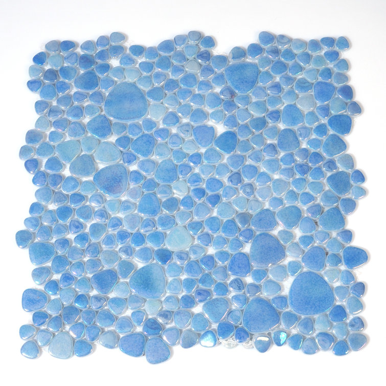 Glass Tile Love Purest 12 in. X 12 in. Pebble Glass Mosaic Tile (10.76 sq. ft./case) 1010457914, Ideal for Kitchen Tile, Backsplash Tile, Bathroom Tile, and Pool Tile
